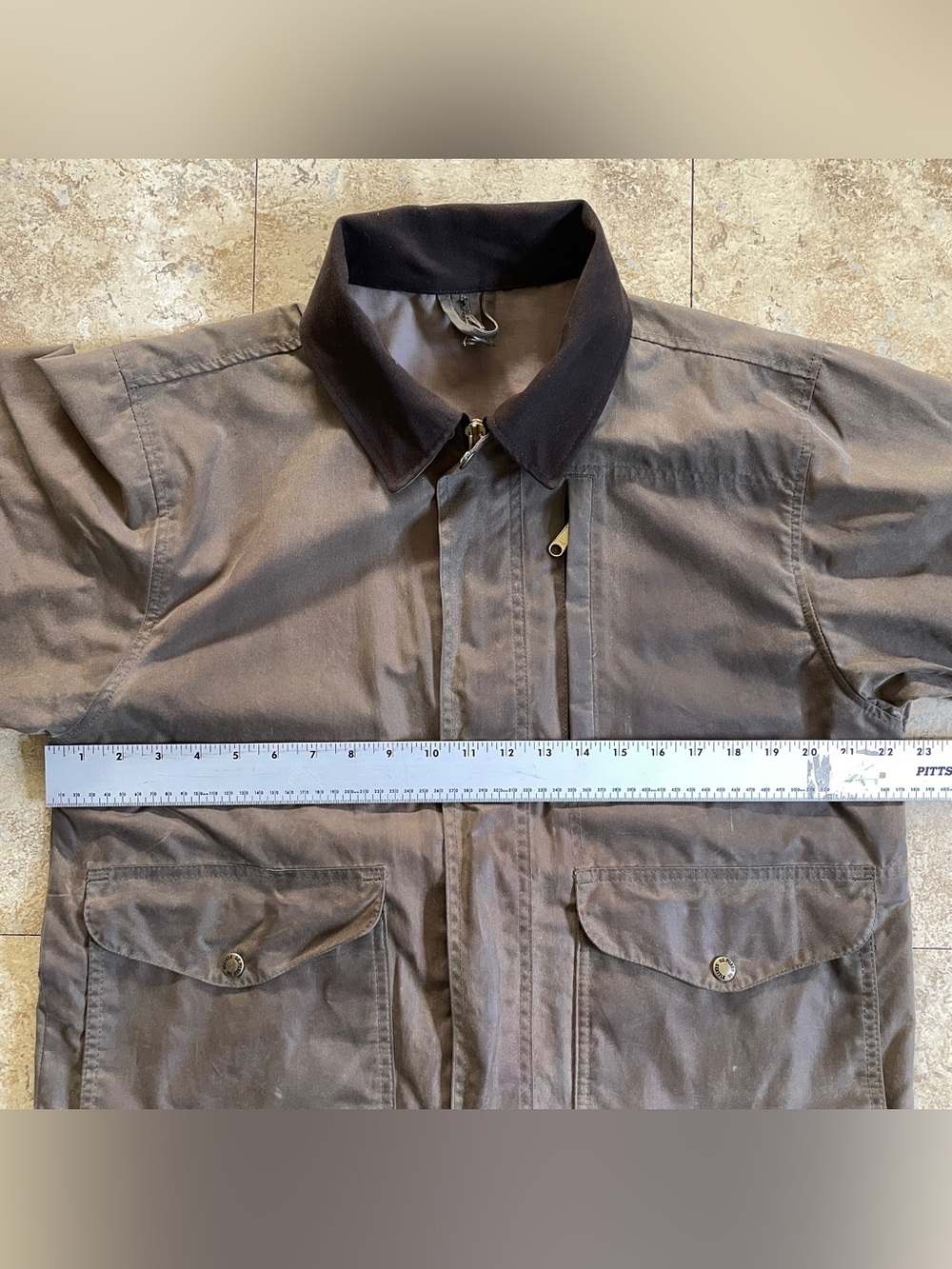 Filson waxed canvas tin cloth field jacket with moleskin collar - Picture 6 of 7